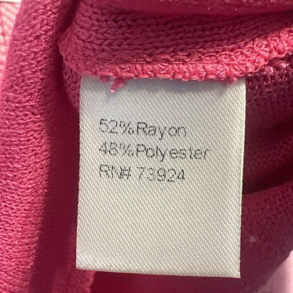 NWT Ming Wang Chevron Stripe Lightweight‎ Knit Sweater Top Size XS Pink Preppy - Picture 6 of 9
